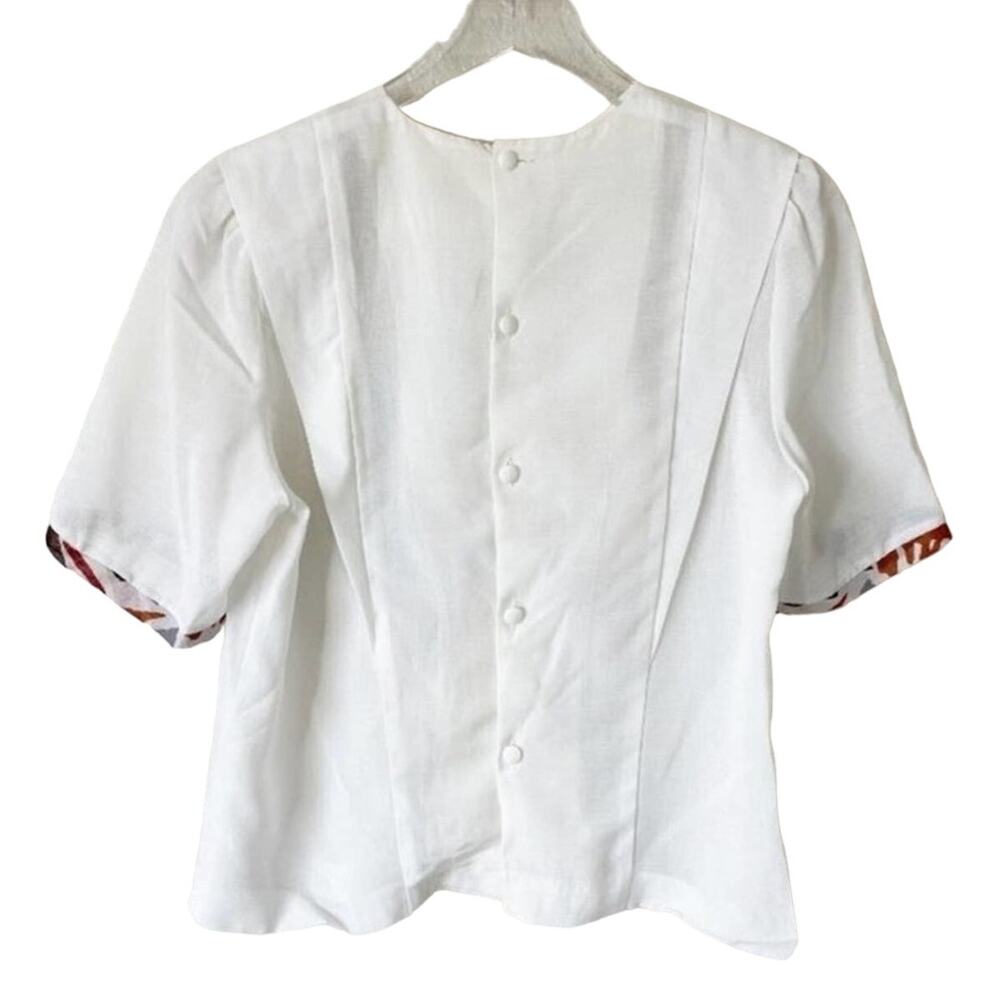 Alice Vintage Back Button Geometric Pattern Blouse Size Large - Picture 2 of 7